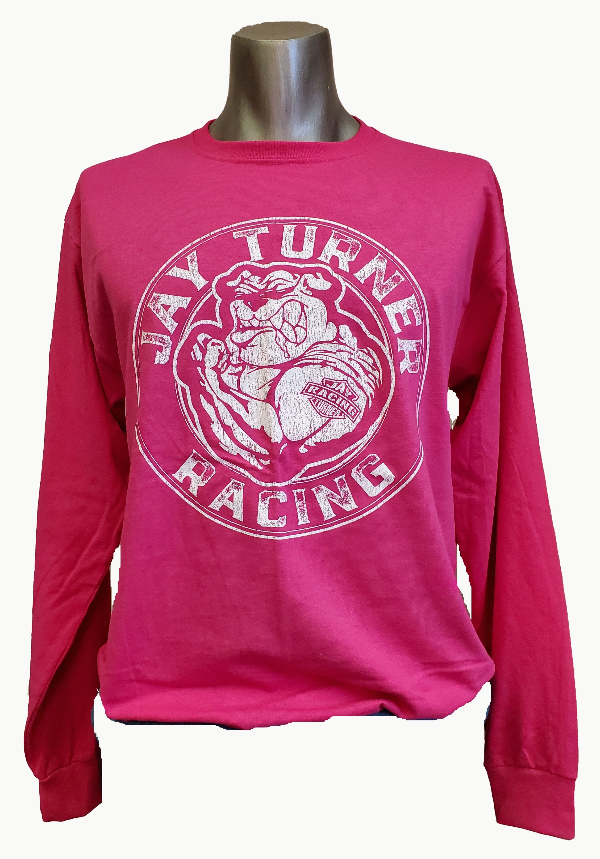 LARGE  -  LONG SLEEVE PINK W/ WHITE LOGO